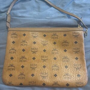 MCM Brown Logo Pattern Crossbody Bag